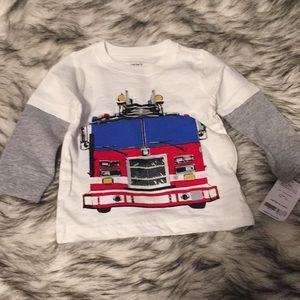 5/$25 Carters Fire Truck Shirt 12m